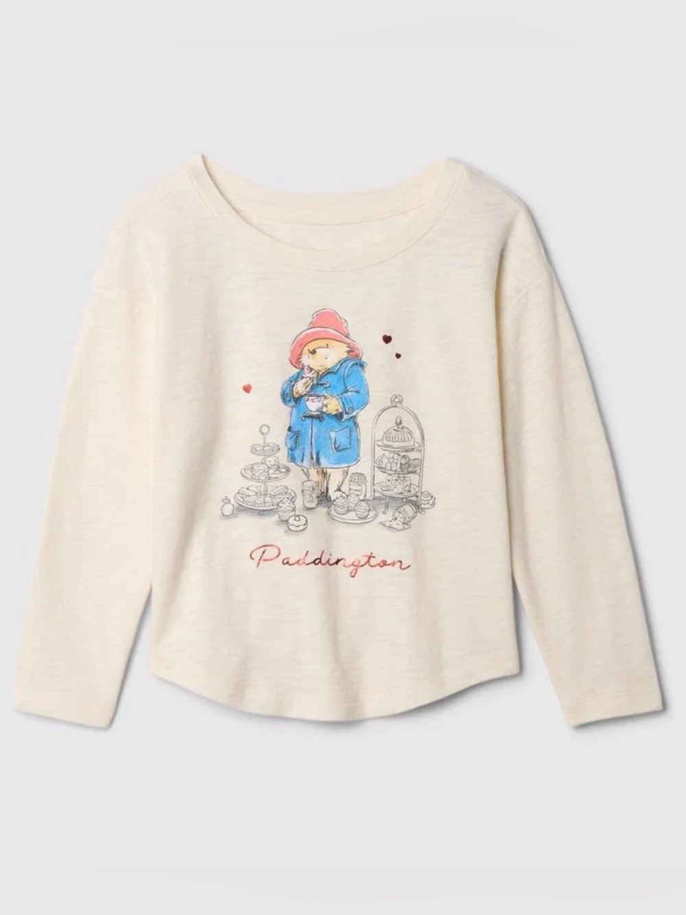 GAP Cream Long-Sleeve Paddington Graphic Tee